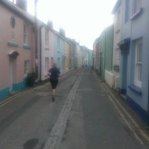 And running in a more conventional fashion through the charming village of Appledore.