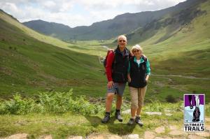 My mum and dad halfway up Stake Pass, the stunning Langdale valley behind. Thanks @jumpyjames!