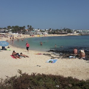 Leanne negotiates the town beach (and a bare bottom...)